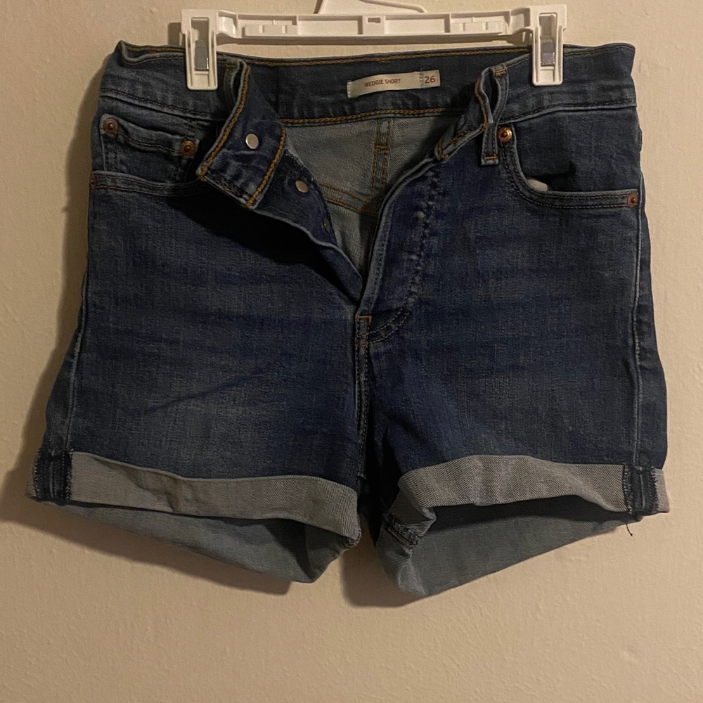 Levi's Dark Blue Jean Shorts for Women